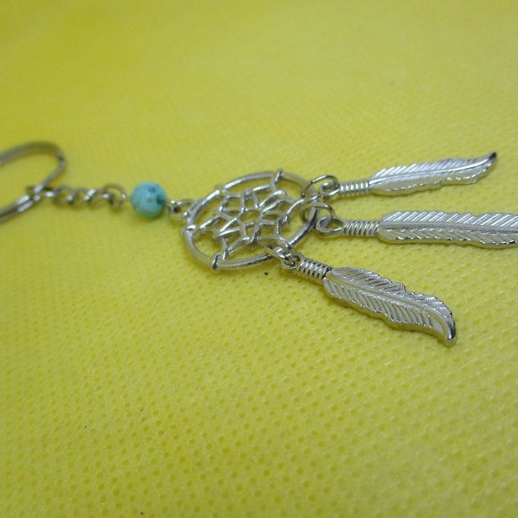 Dream Catcher Keyring Dreamcatcher Feather Turquoise Bead Keyring Dreamcatcher - Picture 6 of 11